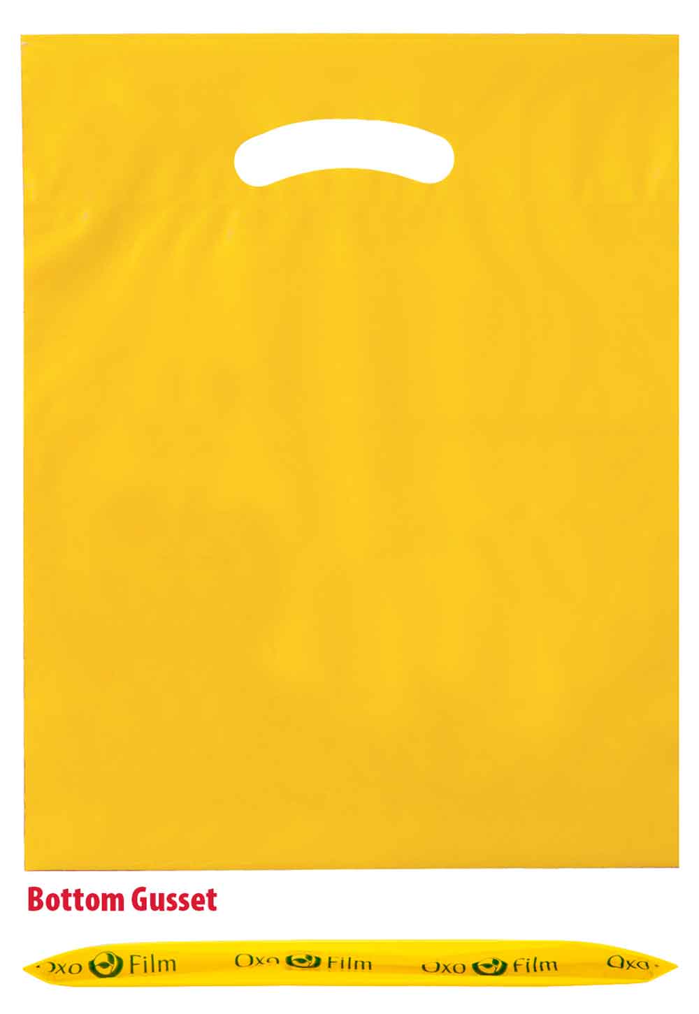 9 x 12 plus 2 yellow fold over die cut handle bags