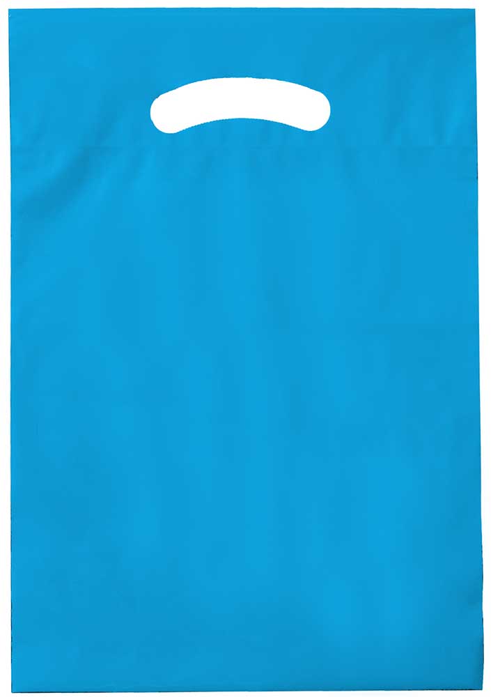 9 x 13 Blue Die Cut Handle Bags