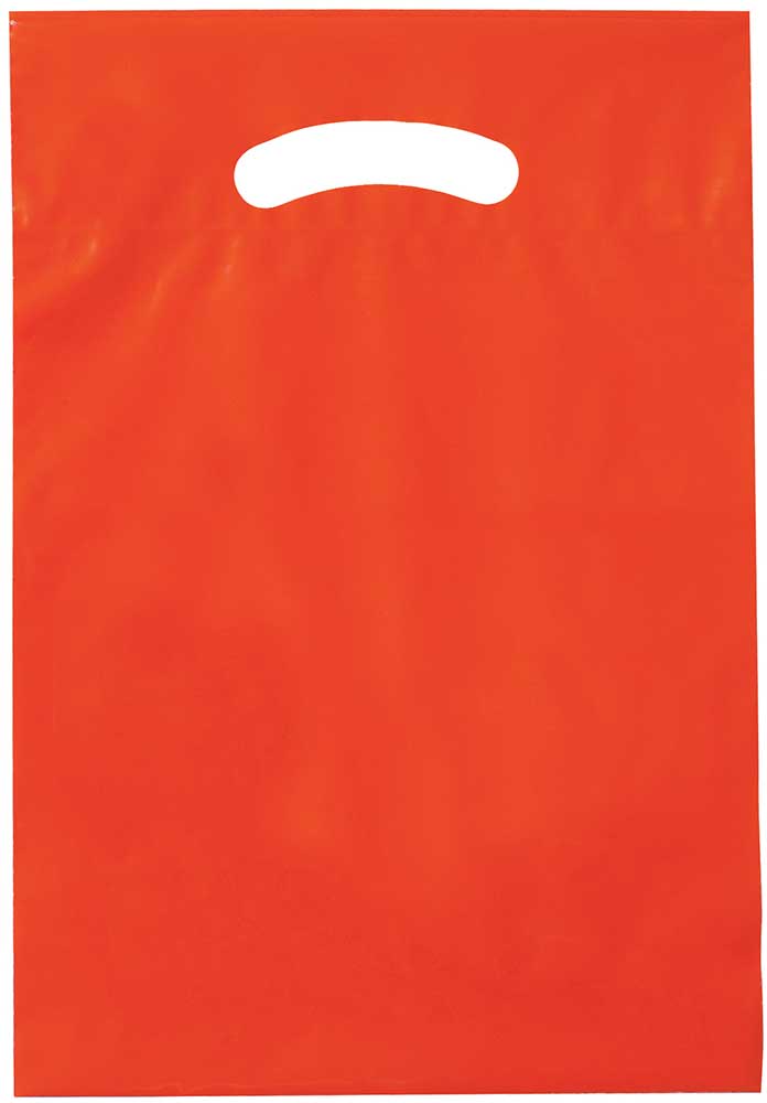 9 x 13 Orange Die Cut Handle Bags
