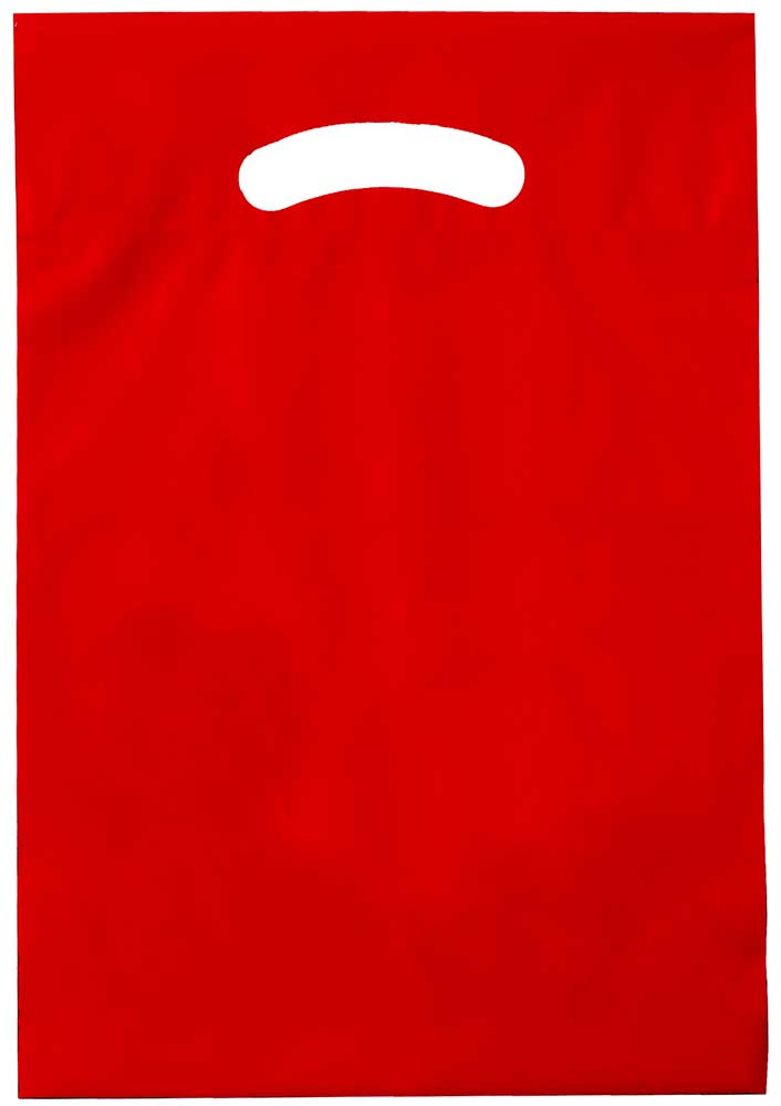 9 x 13 Red Die Cut Handle Bags