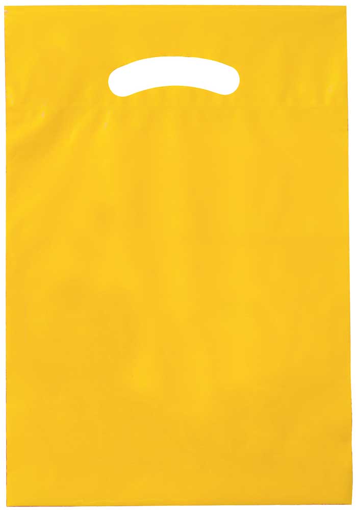 9 x 13 Yellow Die Cut Handle Bags