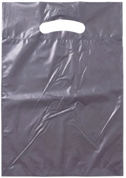 9" x 13" +2" 2.5 Mil Gray Retail Shopping Bags