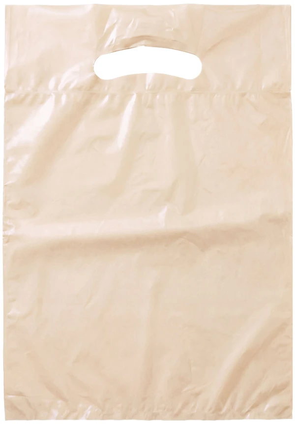 9x13 +2 2.5 Mil Ivory Retail Shopping Bags 9x13 +2 2.5 Mil Ivory Fold-Over Reinforced Die Cut Handle Bags