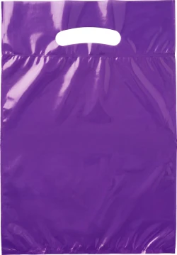 9" x 13" + 2" 2.5 Mil Purple Retail Shopping Bags