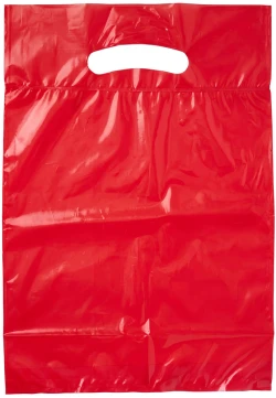 9" x 13" +2" 2.5 Mil Red Retail Shopping Bags