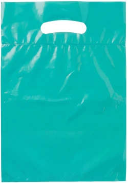 9" x 13" +2" 2.5 Mil Teal Retail Shopping Bags