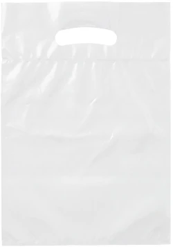 9" x 13" +2" 2.5 Mil White Retail Shopping Bags