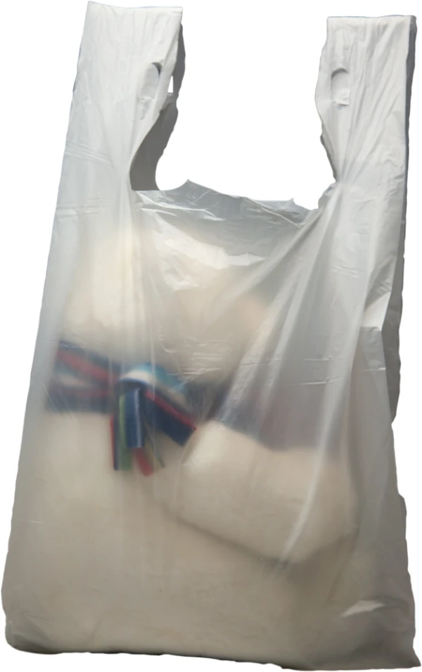 Back of 11.5 x 6.5 x 22 Thank You t-shirt bag .55 mil 11.5 x 6.5 x 22 Thank You T-shirt Bag Suffocation Warning