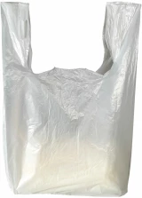 Back of Earth Friendly 11.5 x 6.5 x 21 White Grocery Bags