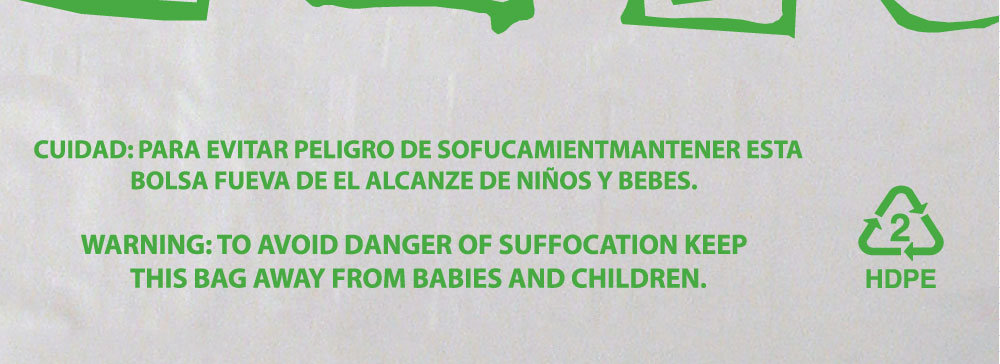 #2 green printed Recycle Symbol