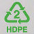 #2 green printed Recycle Symbol