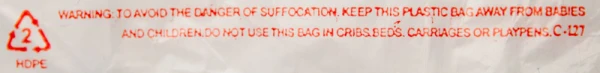 6 x 4 x 15 Thank You T-shirt Bag Suffocation Warning 6 x 4 x 15 Thank You T-shirt Bag Suffocation Warning