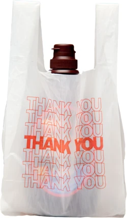 6" x 4" x 15" Thank You Shopping Bags 0.65 Mil