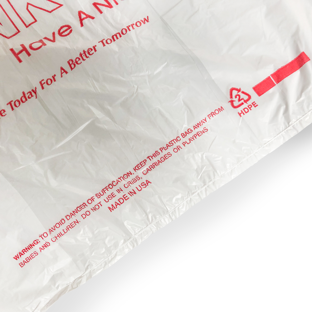 Suffocation Warning on Bottom Front of Thank You Bag in Dispenser Box