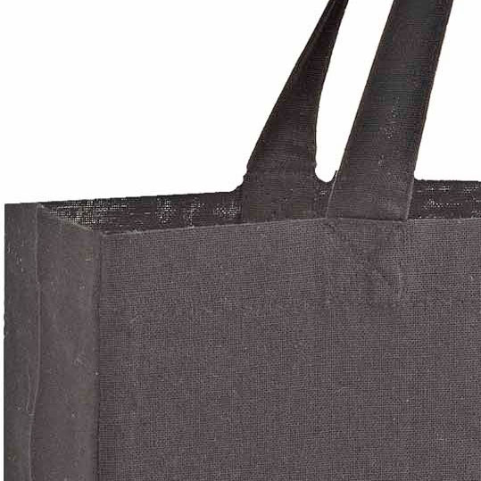 Black Cotton 13 x 5 x 13 Canvas Tote Bags 13 in x 4 in x 13 in Black Cotton Tote