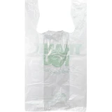 Back of 11.5 x 6.5 x 21 Earth Friendly HDPE Plastic Thank You Take Out Bags