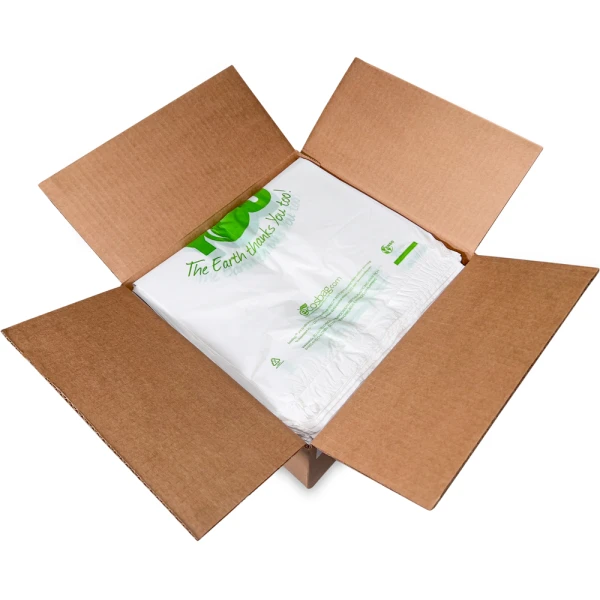 Earth Friendly 11.5 x 21 Thank You Bags Case Case of 11.5 x 6.5 x 21 Earth Friendly HDPE Plastic Thank You Take Out Bags