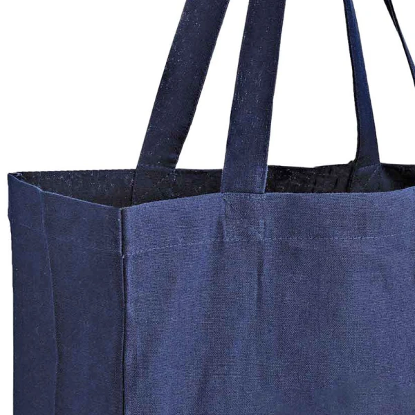 Navy Cotton 13 Inch Width x 5 Inch Gussets x 13 Inch Height Canvas Tote Bags 13 in x 4 in x 13 in Navy Cotton Tote
