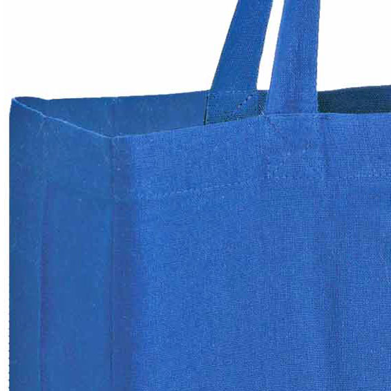 Royal Blue Cotton 13 Inch Width x 5 Inch Gussets x 13 Inch Height Canvas Tote Bags 13 in x 4 in x 13 in Royal Blue Cotton Tote