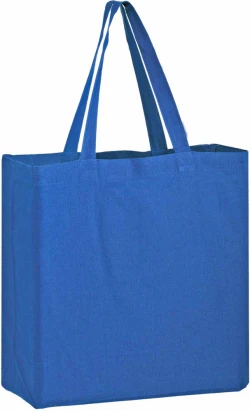 Royal Blue Cotton 13"W x 5" Gussets x 13"H Canvas Tote Bags