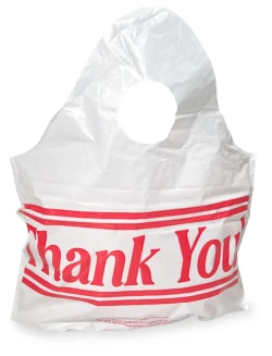 12" x 13" + 5" Wave Top "Thank You" Carry Out Bag
