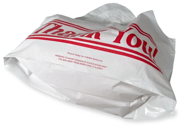 15 x 14 + 5 Wave Top Thank You Carry Out Bag Bottom Gusset Bottom Gusset of 15 x 14 + 5 Bottom Gusset Wave Top Thank You Bag