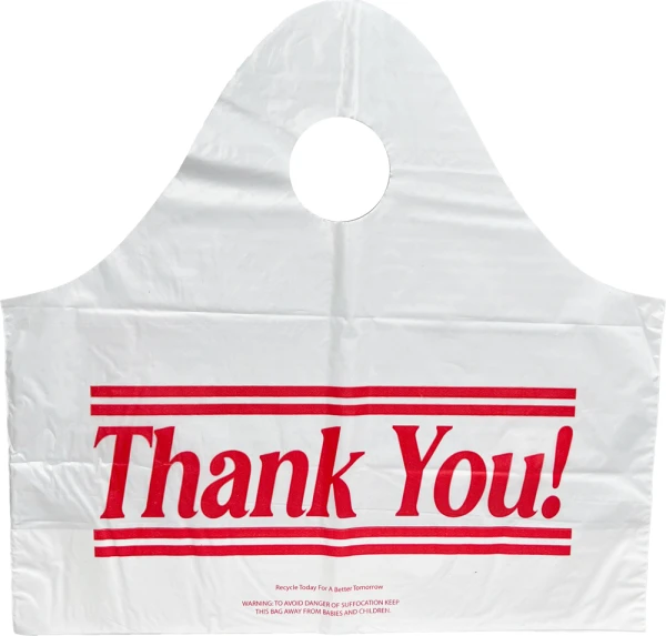 15 x 14 + 5 Wave Top Thank You Carry Out Bag 15 x 14 + 5 Bottom Gusset Wave Top Thank You Bag