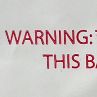 Suffocation Warning of 19 x 18 + 9.5 Bottom Gusset Wave Top Thank You Bag