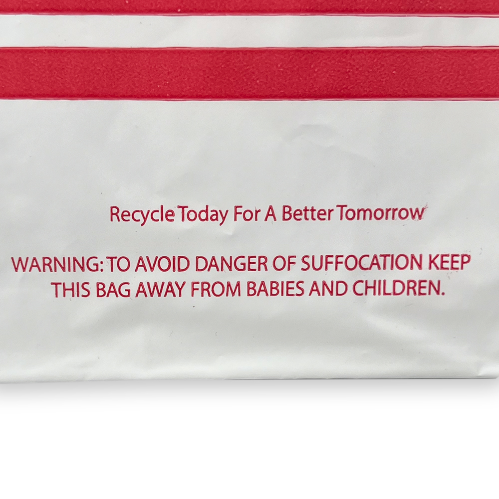 Suffocation Warning of 19 x 18 + 9.5 Bottom Gusset Wave Top Thank You Bag
