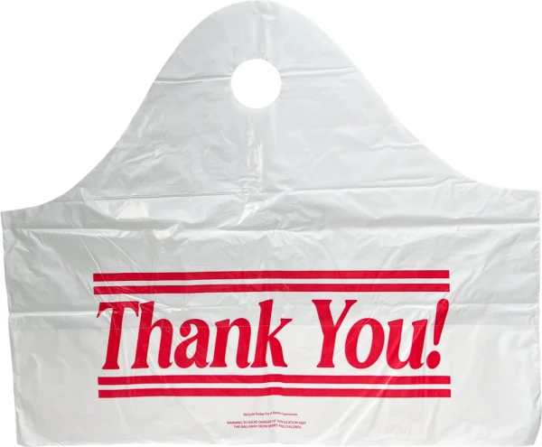 24 x 20 + 11 Wave Top Thank You Carry Out Bag 24 x 20 + 11 Bottom Gusset Wave Top Thank You Bag