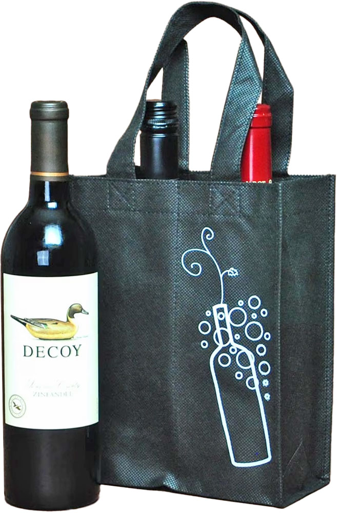 7.5 x 7 x 9.25 x 7 4 Bottle Non-Woven Polypropylene Wine Bag