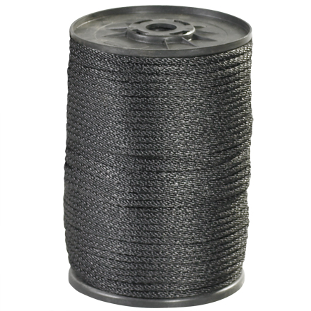 1/4 1,150 lb 500' Black Solid Braided Nylon Rope Twr120