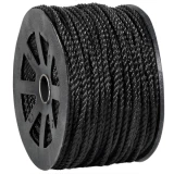 1/4 x 600 black twisted poly rope