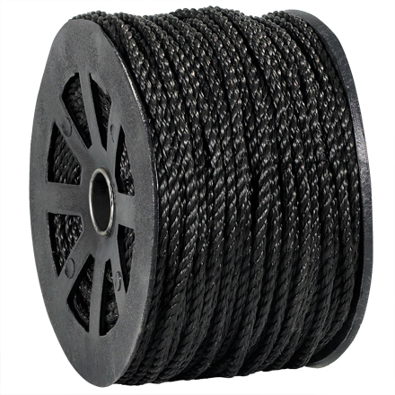 Twisted Polypropylene Rope - 1/4, Black
