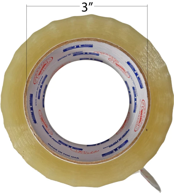3 inch X 110 Yds Economical Carton Sealing Tape 3 Inch Core Interplas Packing Tape Clear 72MM X 100M - 2 MIL Three Inch Core