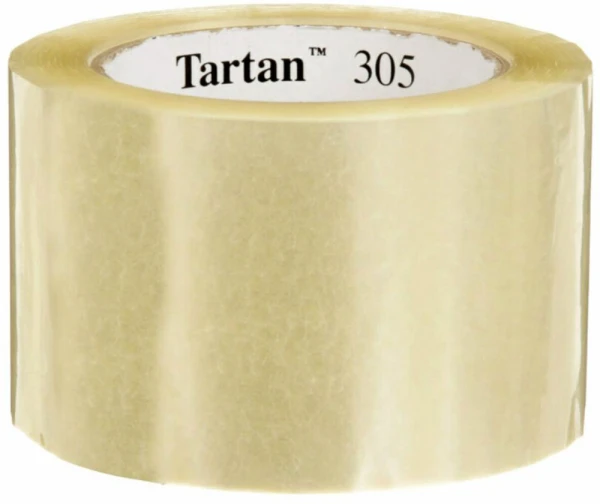 Clear 3M 305 72mm x 100m 1.8 Mil Carton Sealing Tape