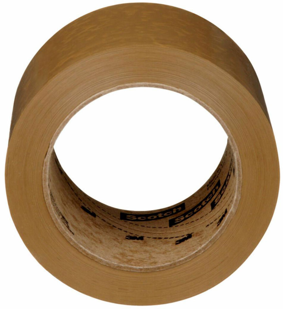 Tan 3M 371 3 x 110 yds 1.9 mil Hot Melt Box Sealing Tape