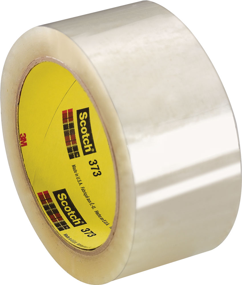 3M 373 Scotch Clear Box Sealing Tape, 2 inch x 55 yards