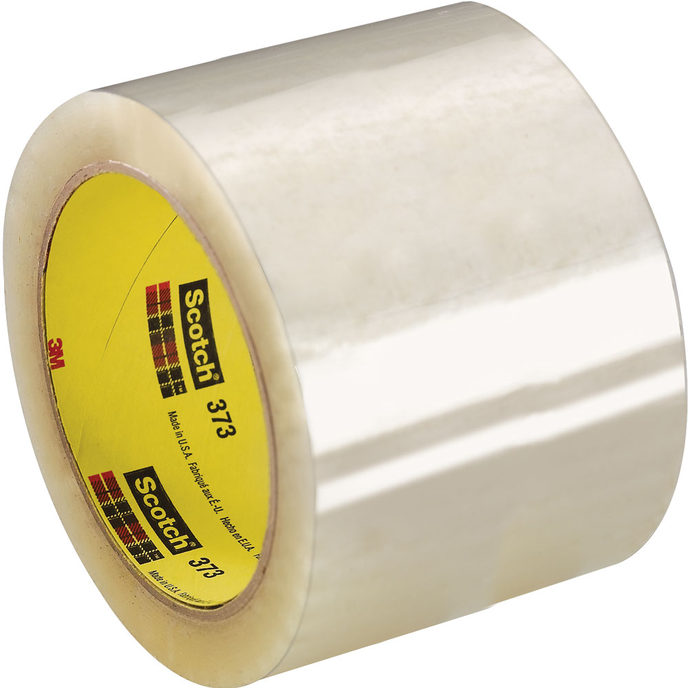 3M 373 Scotch Clear Box Sealing Tape, 3 inch x 55 yards