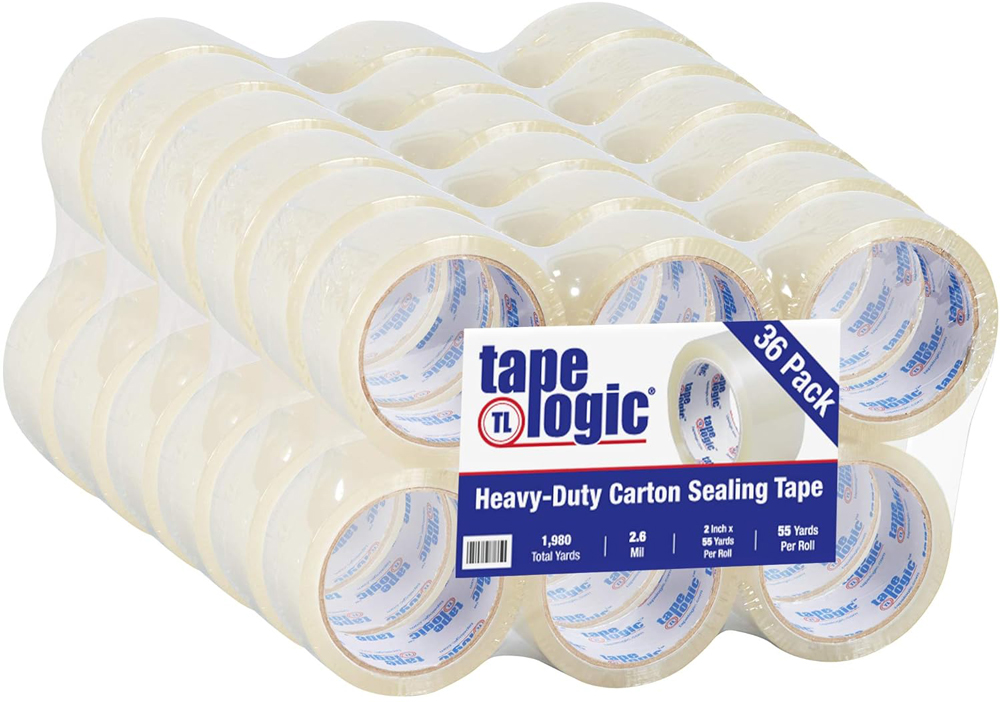 Heavy Duty 2 x 55 yds 2.6 mil Clear Acrylic Carton Sealing Tape