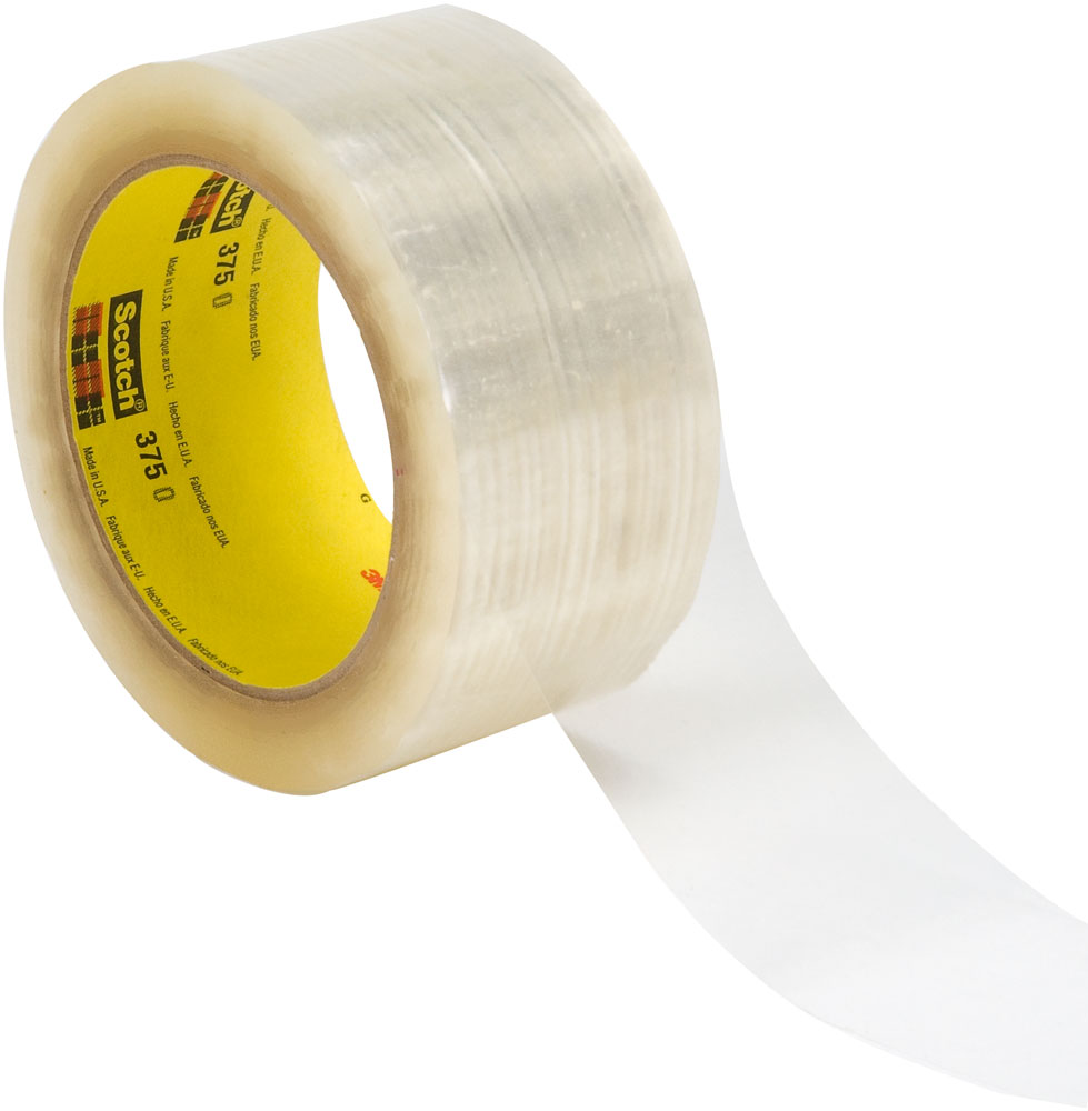 Scotch Box Sealing Tape 375 Clear, 72 mm x 50 m, 6 per inner 24 per case Bulk