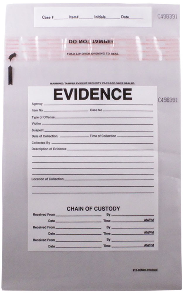 Plastic Evidence Bags 9 x 12 Secur-Pak