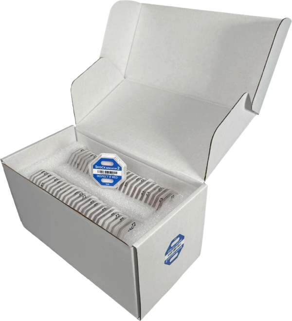 15G Shock Indicator Label Open Case Indicators Open Case Indicators of 15G Shock Label Indicator