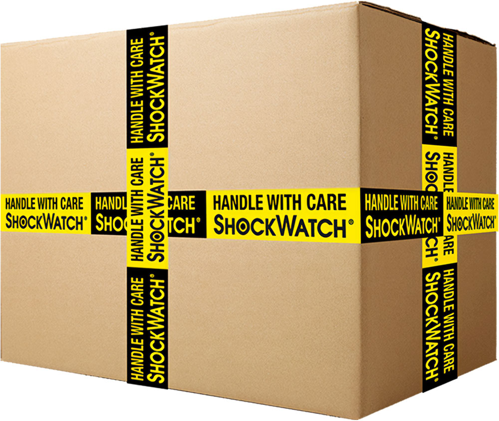 ShockWatch Alert Tape on Corrugated Carton