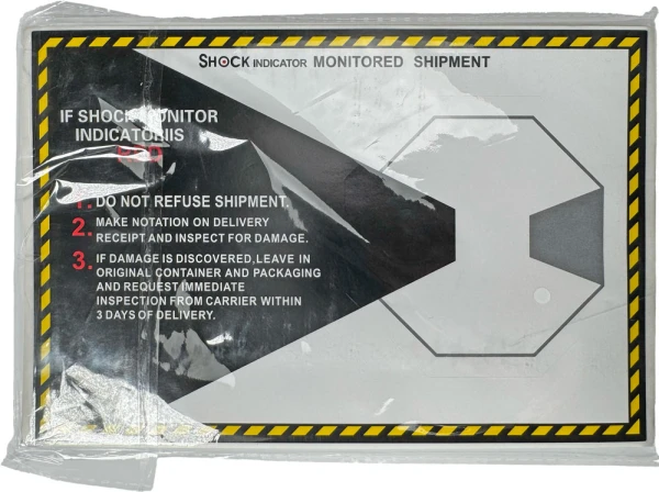 Resealable Bag Protects a case of Shock Indicator Companion Label Flat Packed