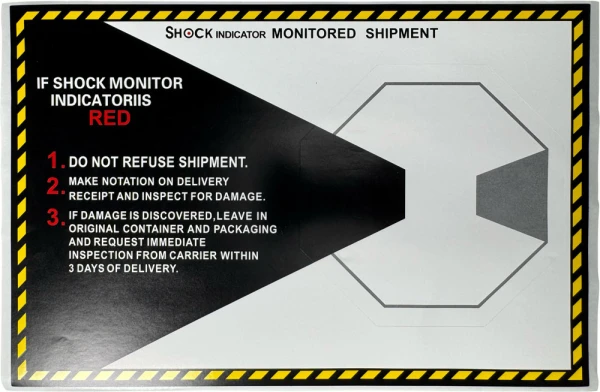 Shock Indicator Companion Label Flat Packed Shock Indicator Companion Label Flat Packed