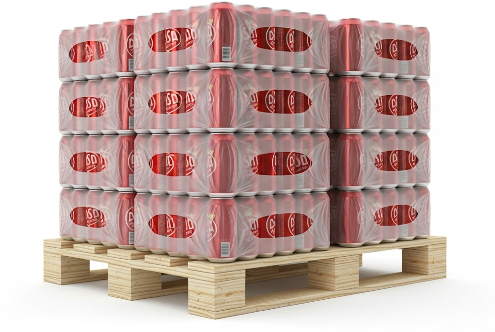 27 x 2500 Heat Shrink Bundling Film Securing Drink Cans