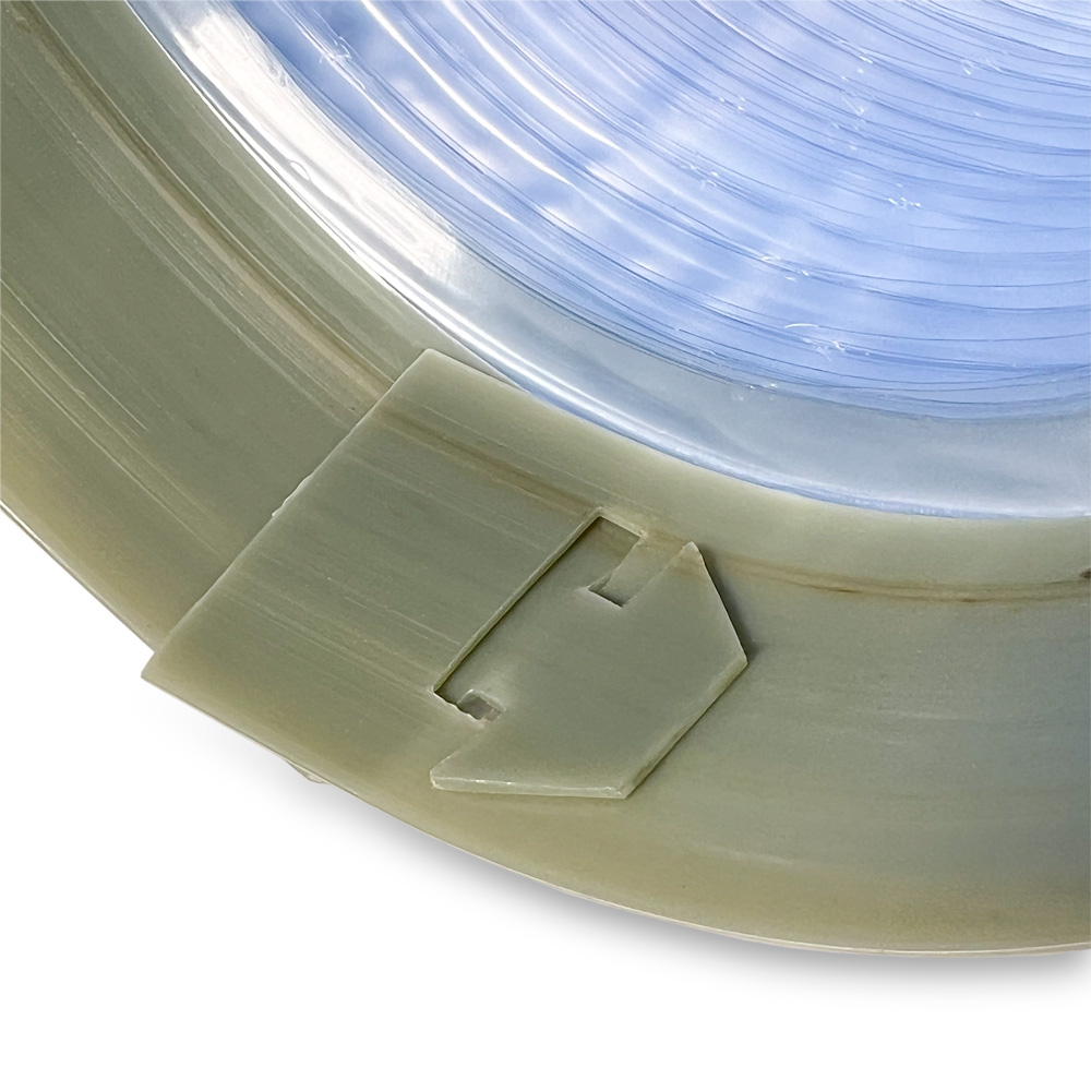 Close up of 192mm x 25mm + 7 mm Preform Shrink Bands Tab