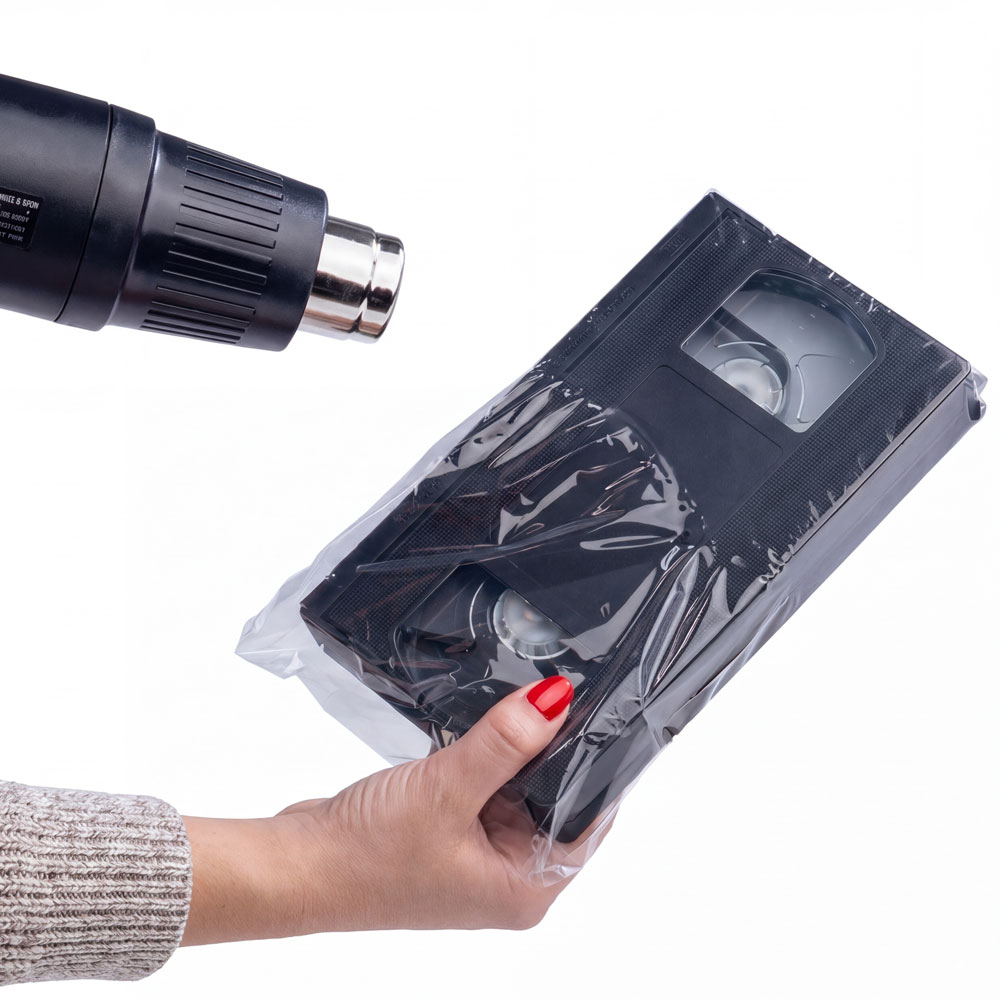 Shrink Bags 6x11 80 Gauge PVC  - fits standard VHS Tapes