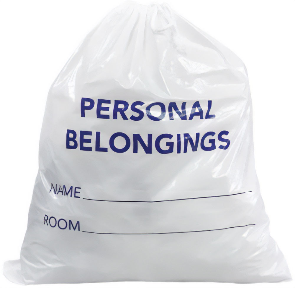 20 x 20 + 3 White Drawstring Personal Belonging Bag